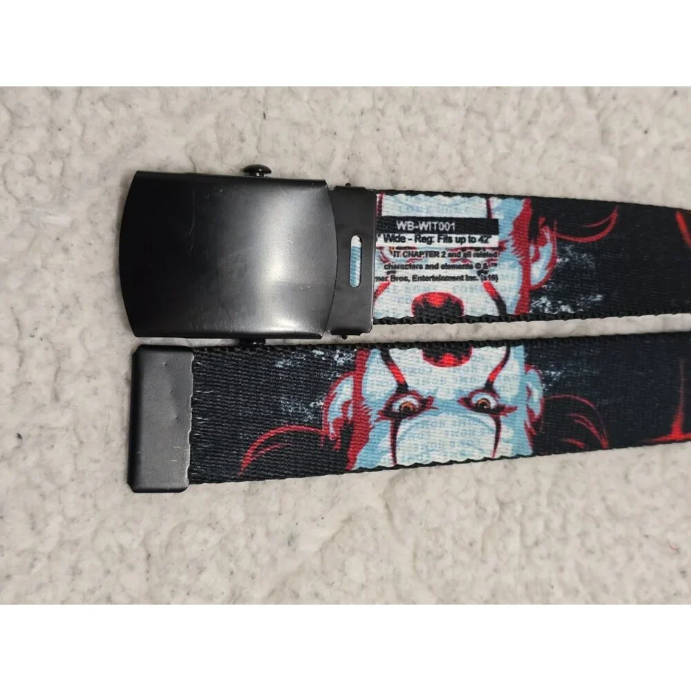Warner Bros IT Chapter Two‎ Pennywise Black Buckle Web Belt Reg Fits Up To 42